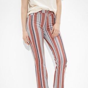 American Eagle Striped Kick Flares